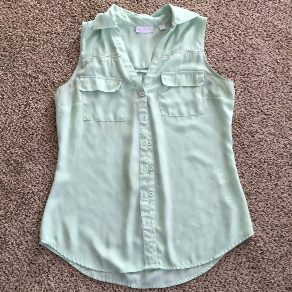 Sheer Button Front Tank